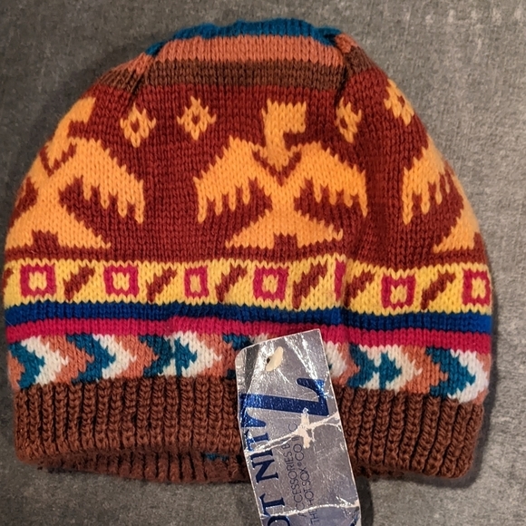 Hot Knitz Accessories - Vintage Native American Aztec Thunderbird Design Beanie Hat